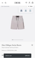 Dior Mens Oblique Swim Shorts