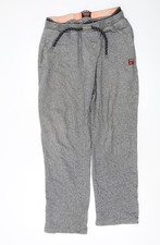 Superdry Women Grey Sweatpants L Regular Fit Cotton Blend Joggers