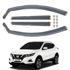 For Nissan QASHQAI MK2 2014-2021 5 Door SUV Wind Deflectors 4pcs Tinted + Clips