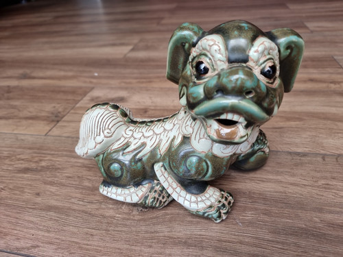 Vintage ceramic foo dog 20cm - vintage,