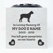 Cane Corso Personalised Pet Dog Customised Memorial Graveside Flower Bowl Vase