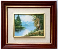 Vintage 1990s Oil Painting 44 Cm X 38 Cm Bob Ross Style