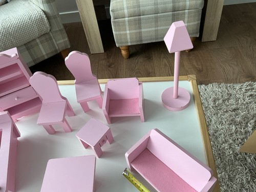 Wooden dolls house furniture - wooden,
