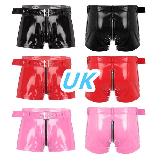 Men pvc leather shorts - pvc,