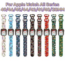 Lovely Christmas Print Silicone Band Strap For Apple iWatch Series 10-1 Ultra2/1