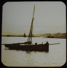 PWLLHELI HARBOUR GWYNEDD WALES DATED 1904 Magic Lantern Slide PHOTO BOAT CO29