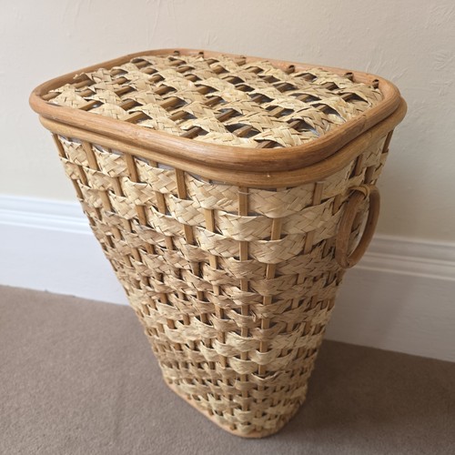 Wicker laundry basket with - wicker,