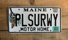 Maine ME Chickadee MOTOR HOME Vanity License Plate #PLSURWY Car Garage Display