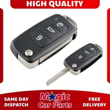 3 Buttons Remote Flip Key Fob Case Cover Shell For  Seat Skoda Volkswagen