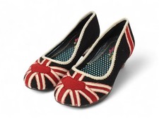 Ladies IRREGULAR CHOICE Black Red Union Jack Heels UK 7 S29