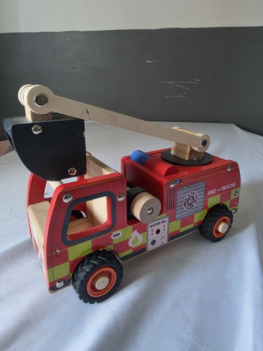 Little town wooden fire truck - town,