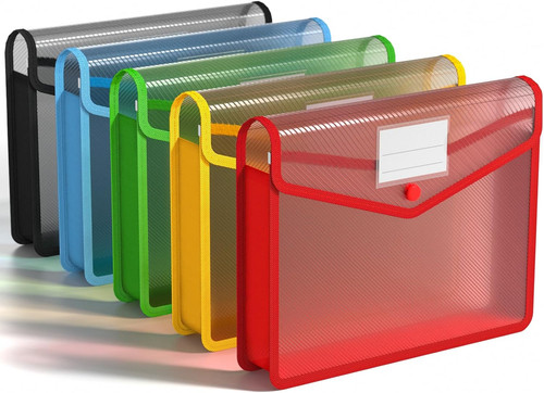 Plastic file folders - 5, pack
