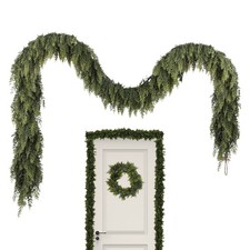 Christmas Garland Artificial Cedar Hanger Real Touch Christmas Greenery