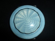 Antique Silver Enamel Powder Compact, Joseph Gloster Ltd, Birmingham 1937