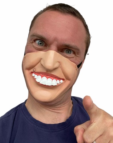 Funny half face mask big - half, teeth