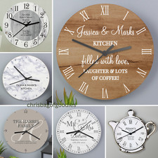 PERSONALISED Kitchen Wall CLOCK Present Gift For Home Housewarming KEEPSAKE Xmas