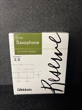 D'Addario Reserve Alto Saxophone Reeds 2.0 Strength Box of 10 Sealed New