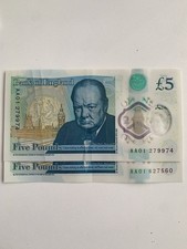 £5 Note (x2) AA01 Series