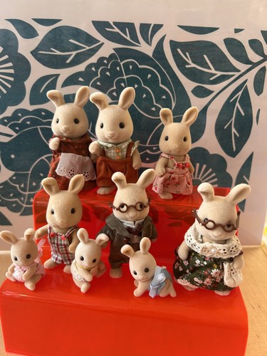 Vintage ivory rabbit family - rabbit,