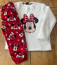 Girls Fleece Minnnie Mouse Pyjamas, Age 11-12 Years, From Primark In VGC