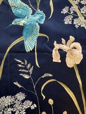 REMNANT Sanderson Kingfisher and Iris in Navy 2 x 83cm x 110cm