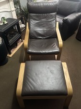 Ikea poang leather chair and - ikea,