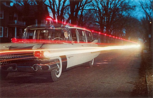 Light trails from ambulance - from, an