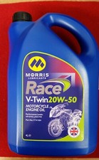 Morris Lubricants Race V Twin 20W/50 x 4Ltr.  New,