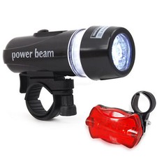 5 LED MOUNTAIN BIKE LIGHTS BICYCLE TORCH FRONT & REAR LAMP WATERPROOF KIT BRIGHT