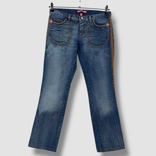 VOYAGE PASSION Womens Vintage Bootcut Jeans Orange Stitches SIZE 29