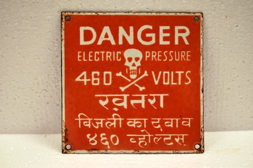Vintage indian enamel danger - indian,