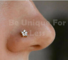 Nose Stud Flower Surgical Steel Nose Ring Nose Pin Piercing FlatBack Silver Gold