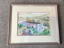 Original watercolour painting St Justin Roseland Cornwall by Patricia Gaskell.