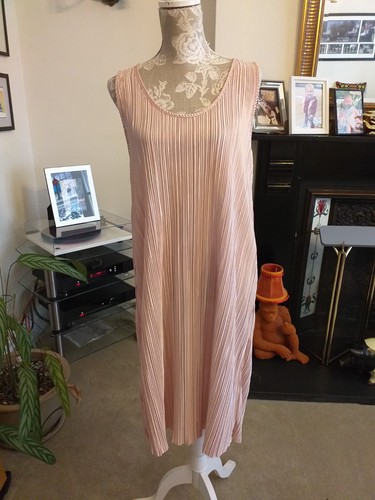 Pleated dress pink - pleated, pink/nude