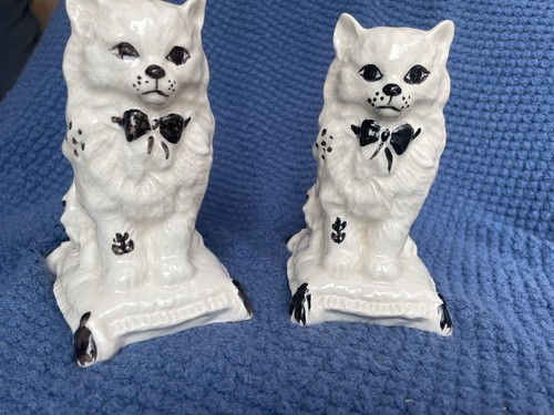 Staffordshire pair cats - pair,
