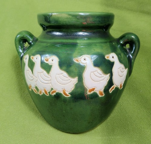 Vintage green glazed ceramic - vintage,
