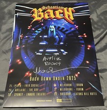 2025 Sebastian Bach Hand Signed  Australia Tour Poster Lithograph Skid Row New
