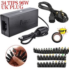 96W 34Sizes Heads Adapter Universal AC DC Power Supply Charger Multi Laptop PC