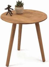 Coffee Table, Gozos Oviedo Round Coffee Table Made of Solid Wood 40 x 40 x 42 cm