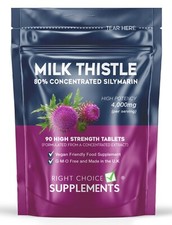 Milk Thistle Tablets | High Strength 4000mg | 90 Silymarin Tablets UK Supplement