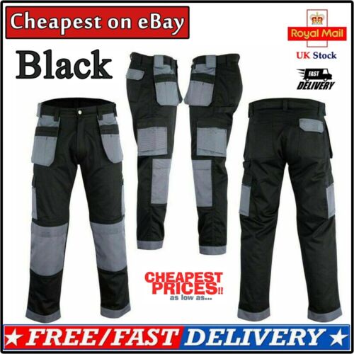 Men black work trouser - men's,