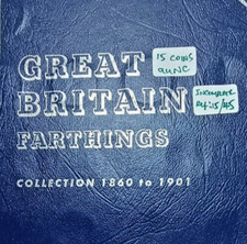 GB Farthings 1860-1901 in Whitman Folder INCOMPLETE 15 aUNC coins (45 missing)