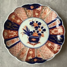 Antique Meiji Japanese Imari Scalloped Edged Plate 21cm (Damaged) 