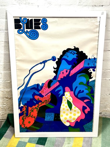 Framed vintage 1960s guitar - a,
