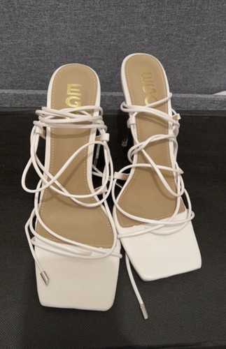 Ego white lace heels size - up, 8