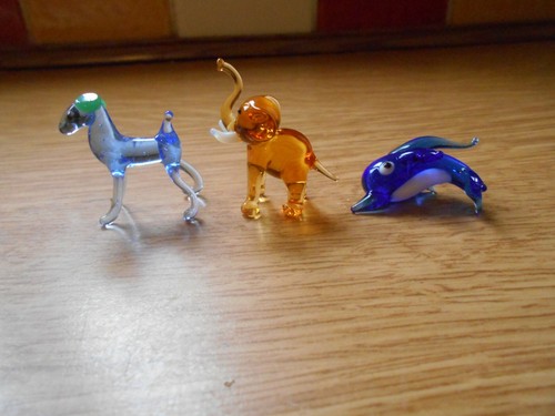 Miniature glass animals - glass,