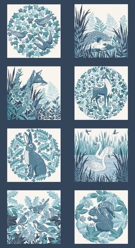 Foxwood blue wildlife cotton - foxwood,