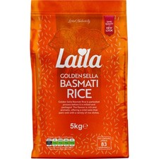 Laila Golden Sella Basmati Rice Long Grain 5kg, Pre-steamed Long Grain Rice, Eas