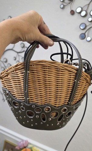 Zara wicker basket bucket bag - basket,