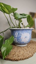 Oriental Design Planter Plant Pot Ceramic Planter Japan Marked